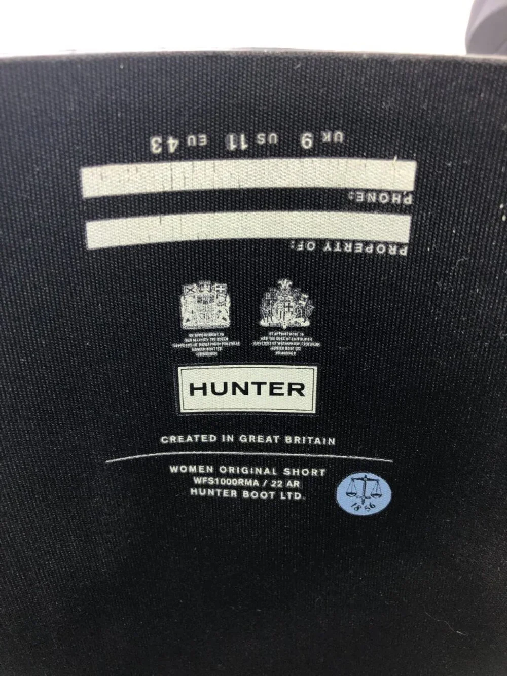 Hunter Original Short Black Rubber Rain Boots 11